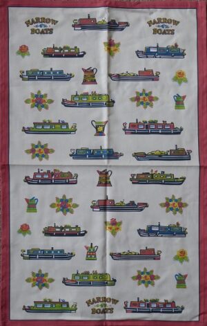 Narrowboat Tea Towel